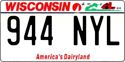 WI license plate 944NYL