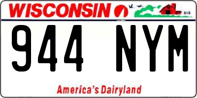WI license plate 944NYM