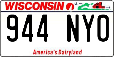 WI license plate 944NYO