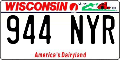 WI license plate 944NYR