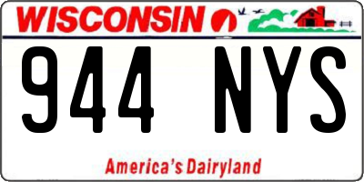 WI license plate 944NYS