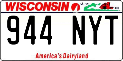 WI license plate 944NYT