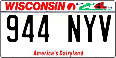 WI license plate 944NYV