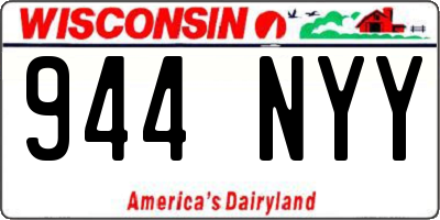 WI license plate 944NYY
