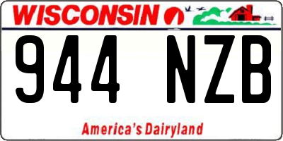 WI license plate 944NZB