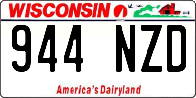 WI license plate 944NZD