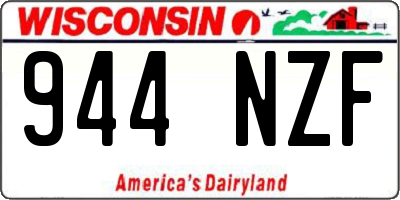 WI license plate 944NZF