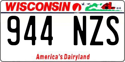 WI license plate 944NZS