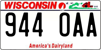WI license plate 944OAA