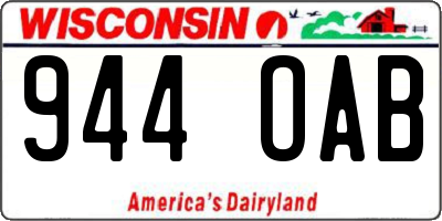 WI license plate 944OAB