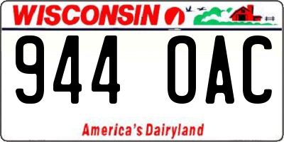 WI license plate 944OAC