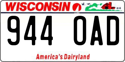 WI license plate 944OAD