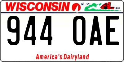 WI license plate 944OAE