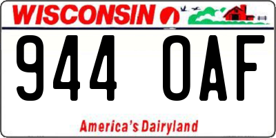 WI license plate 944OAF