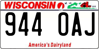 WI license plate 944OAJ