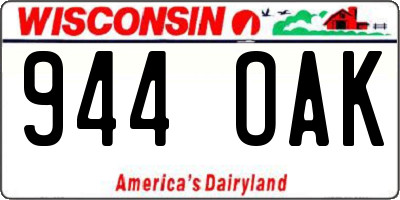 WI license plate 944OAK