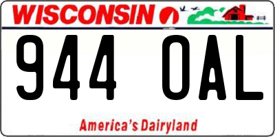 WI license plate 944OAL