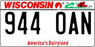 WI license plate 944OAN