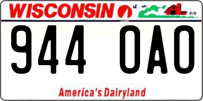 WI license plate 944OAO