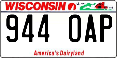 WI license plate 944OAP
