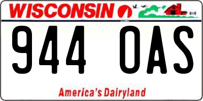 WI license plate 944OAS