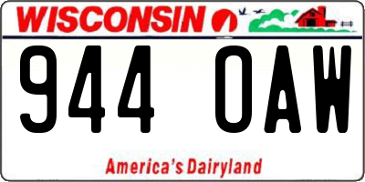 WI license plate 944OAW