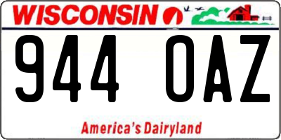 WI license plate 944OAZ