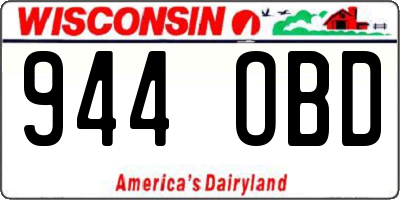 WI license plate 944OBD