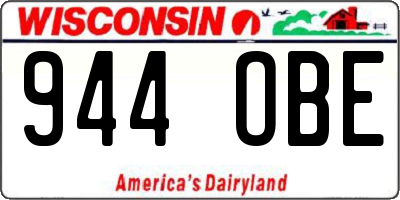 WI license plate 944OBE