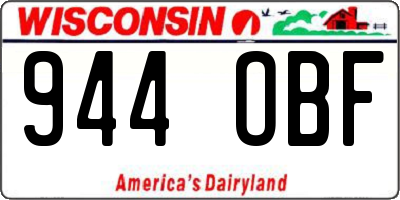 WI license plate 944OBF