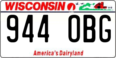 WI license plate 944OBG