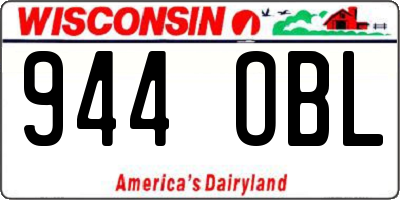 WI license plate 944OBL