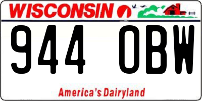 WI license plate 944OBW