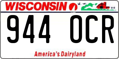 WI license plate 944OCR