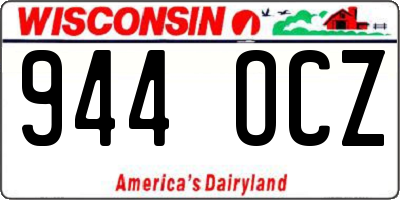 WI license plate 944OCZ