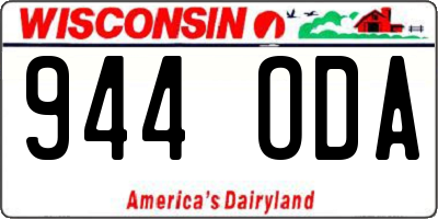 WI license plate 944ODA