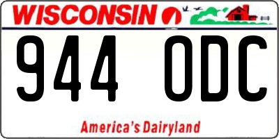 WI license plate 944ODC