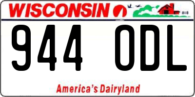 WI license plate 944ODL