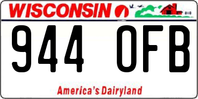 WI license plate 944OFB