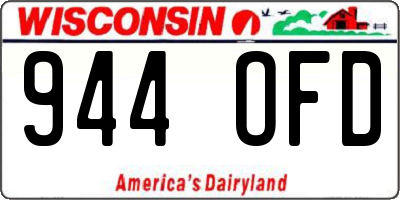 WI license plate 944OFD
