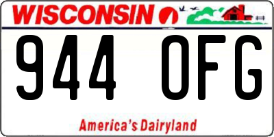 WI license plate 944OFG