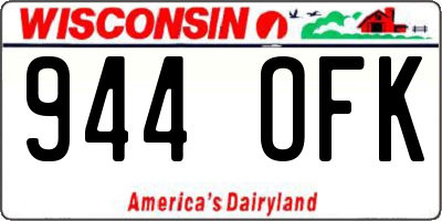 WI license plate 944OFK