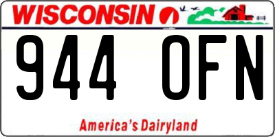 WI license plate 944OFN