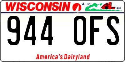 WI license plate 944OFS
