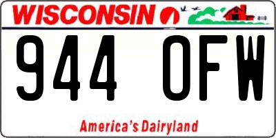 WI license plate 944OFW