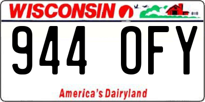 WI license plate 944OFY