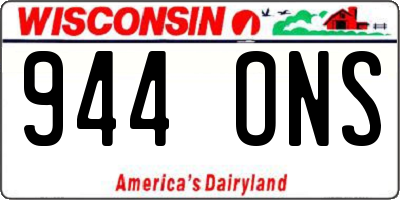 WI license plate 944ONS