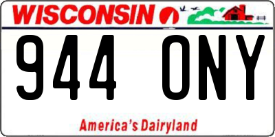 WI license plate 944ONY