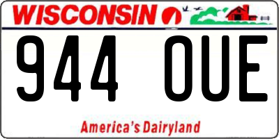 WI license plate 944OUE