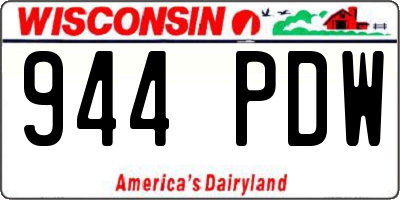WI license plate 944PDW
